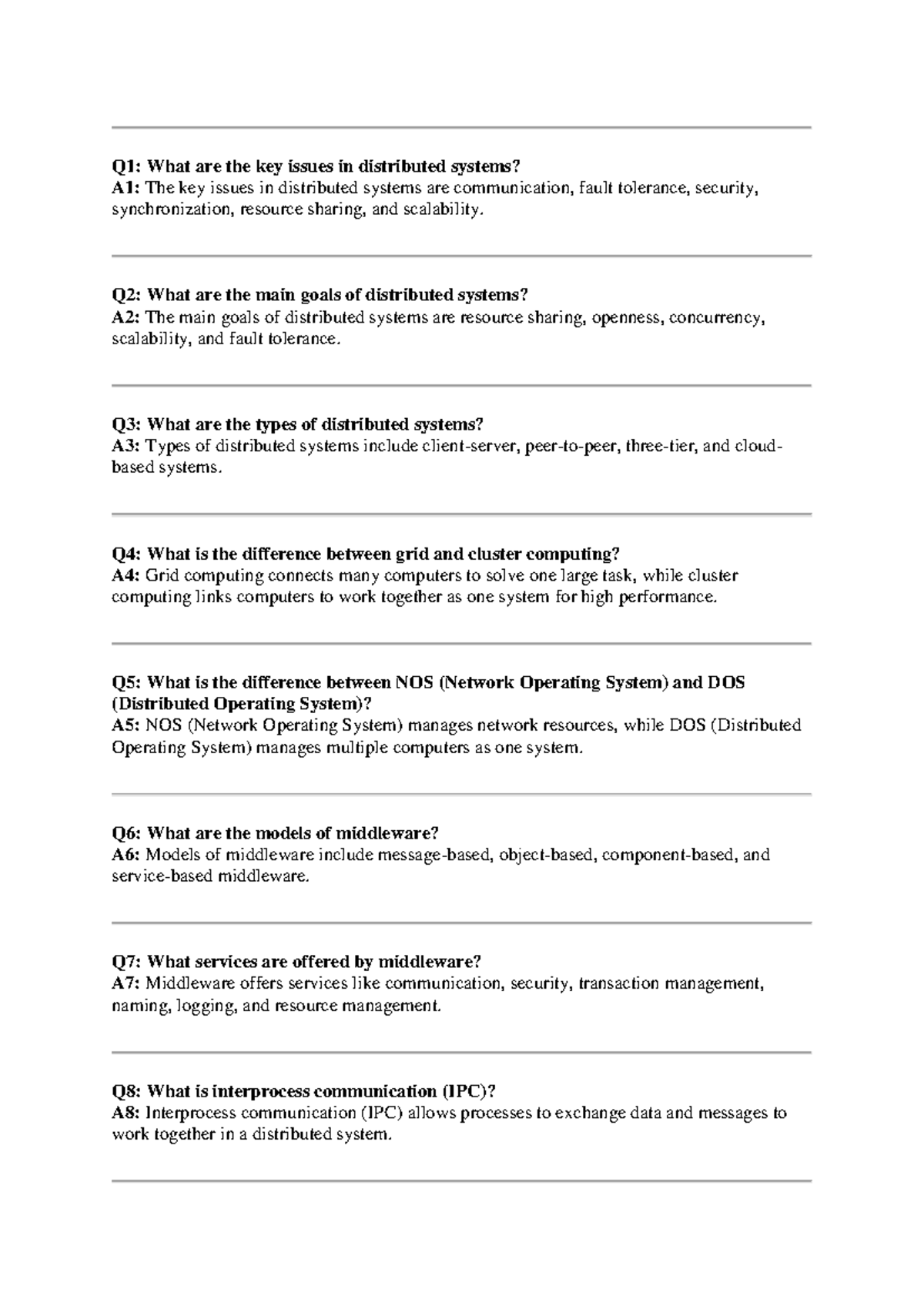 DC 101: Key Issues and Concepts in Distributed Systems - Summary Notes ...