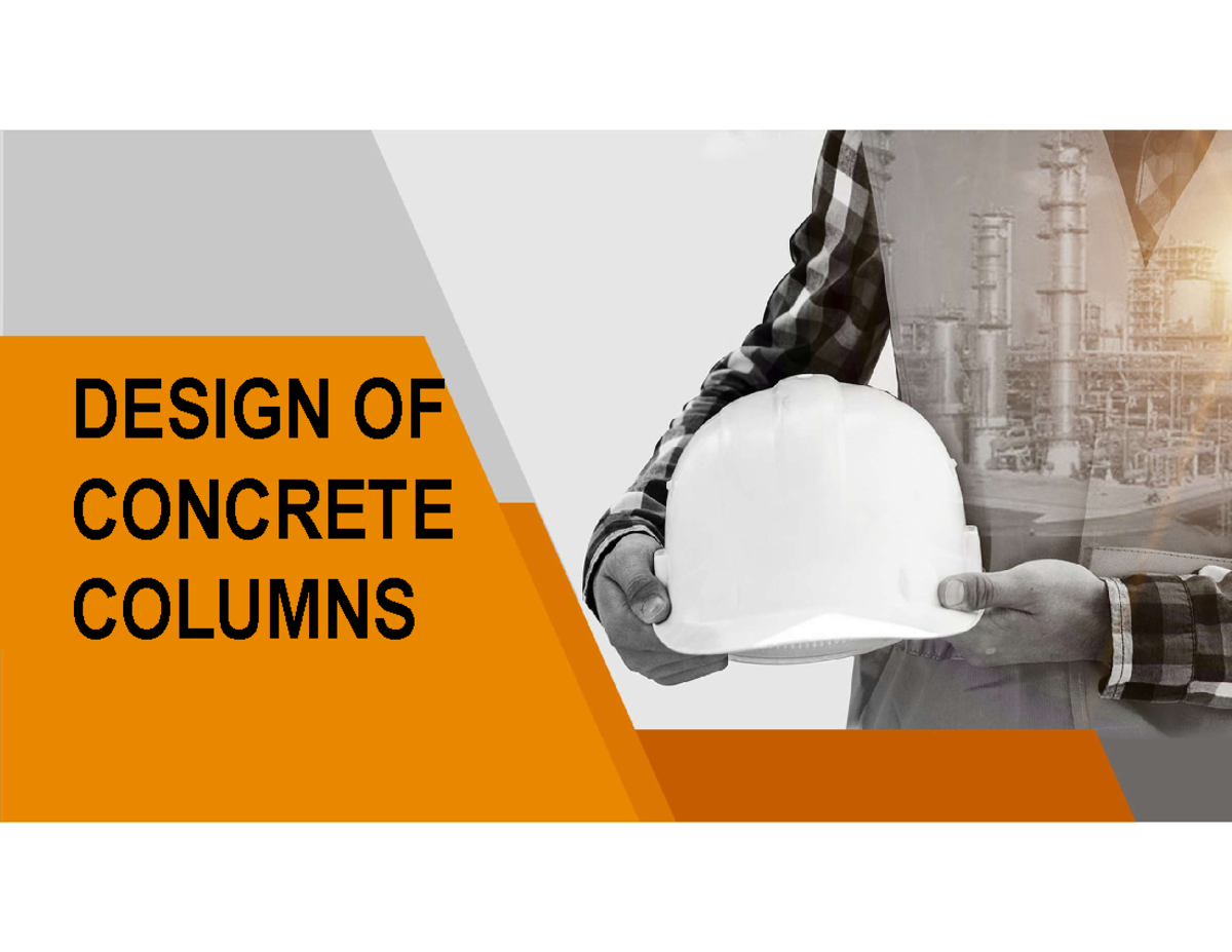 DESIGN OF CONCRETE COLUMNS (CE 101) - Analysis & Examples - Studocu