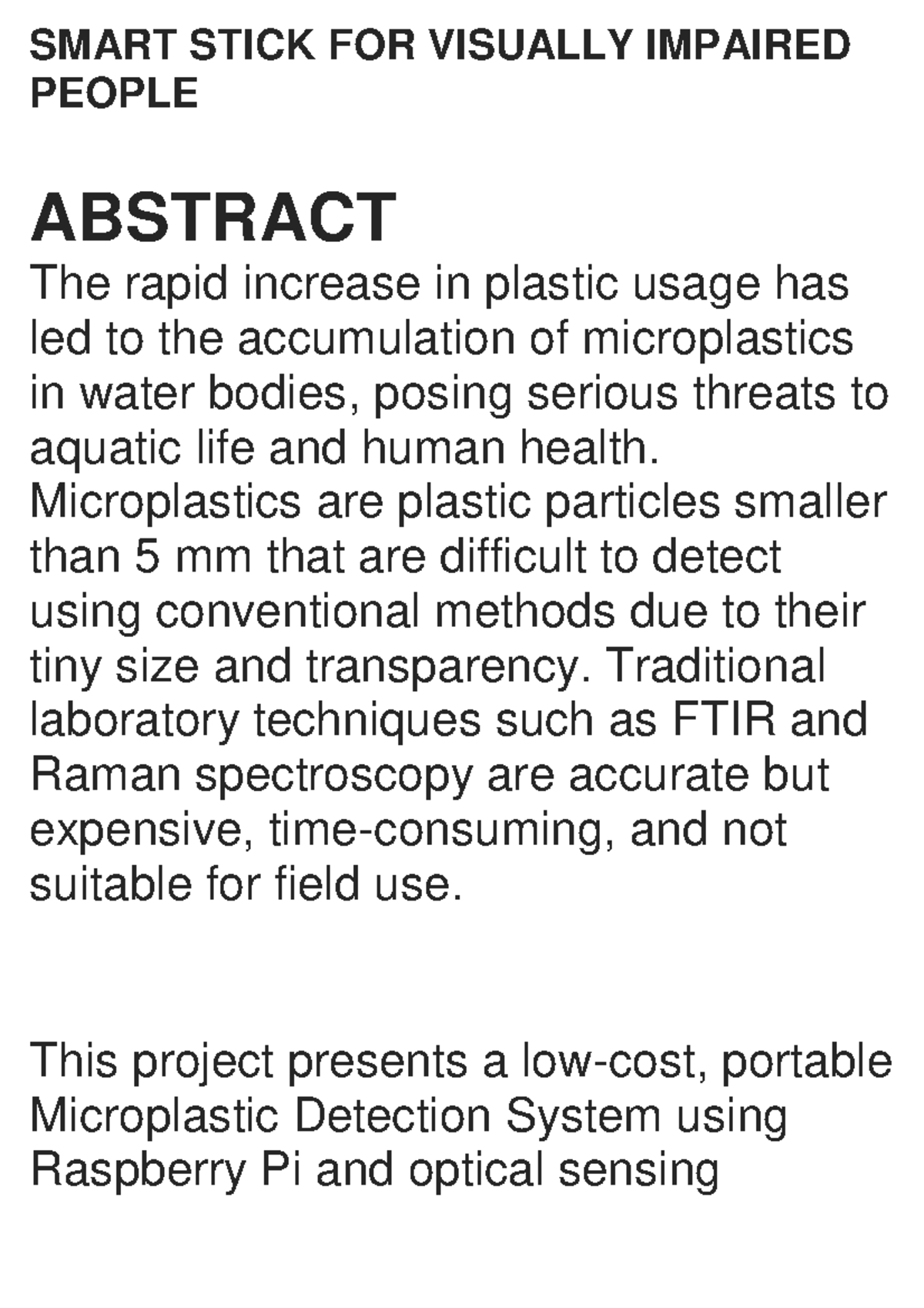 Final Report on Smart Stick & Microplastic Detection System (260128 ...