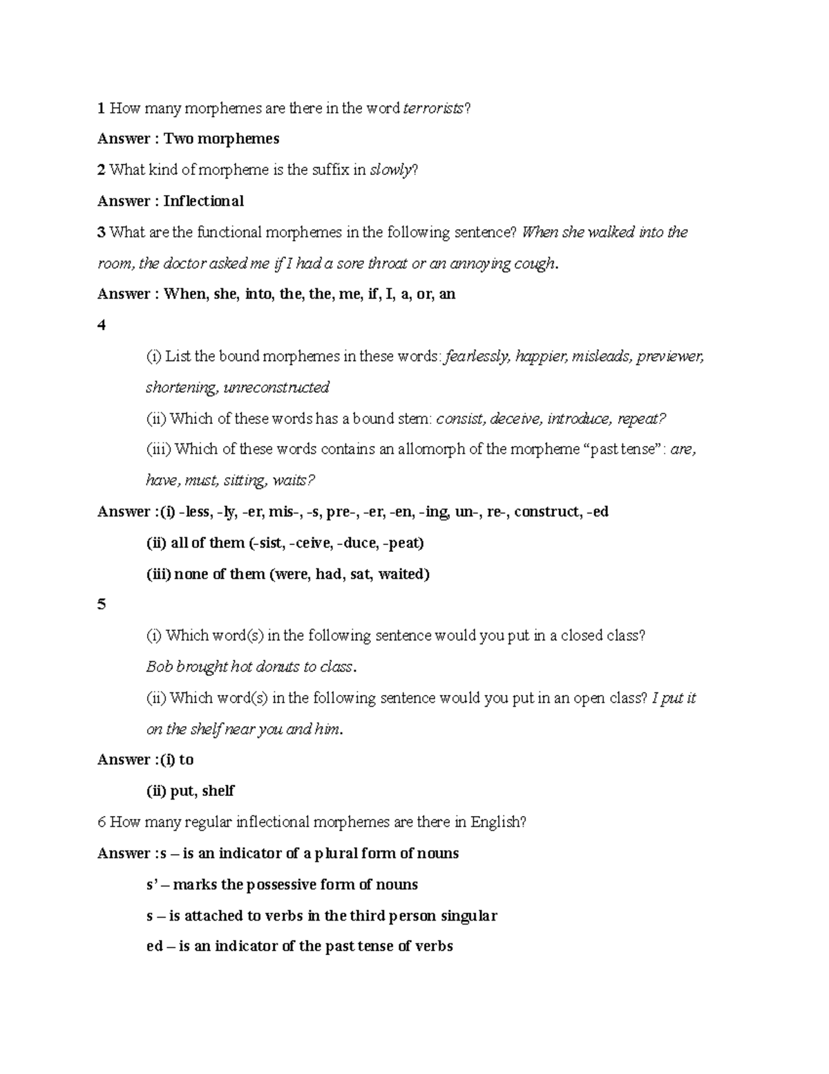 Morphology Study Guide for Introduction to Linguistics (LING101) - Studocu
