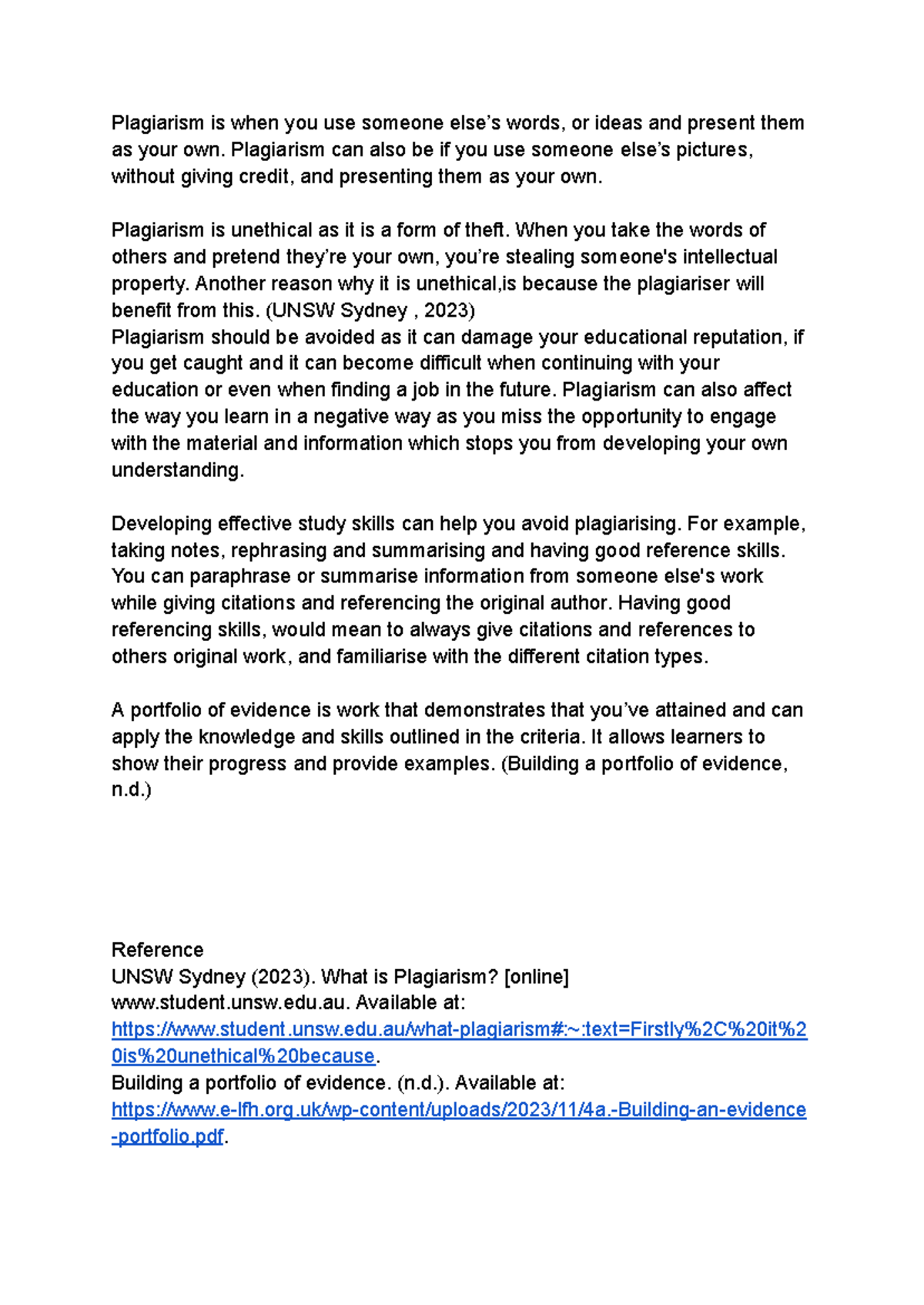 Unit 19: Understanding Plagiarism and How to Avoid It - Studocu