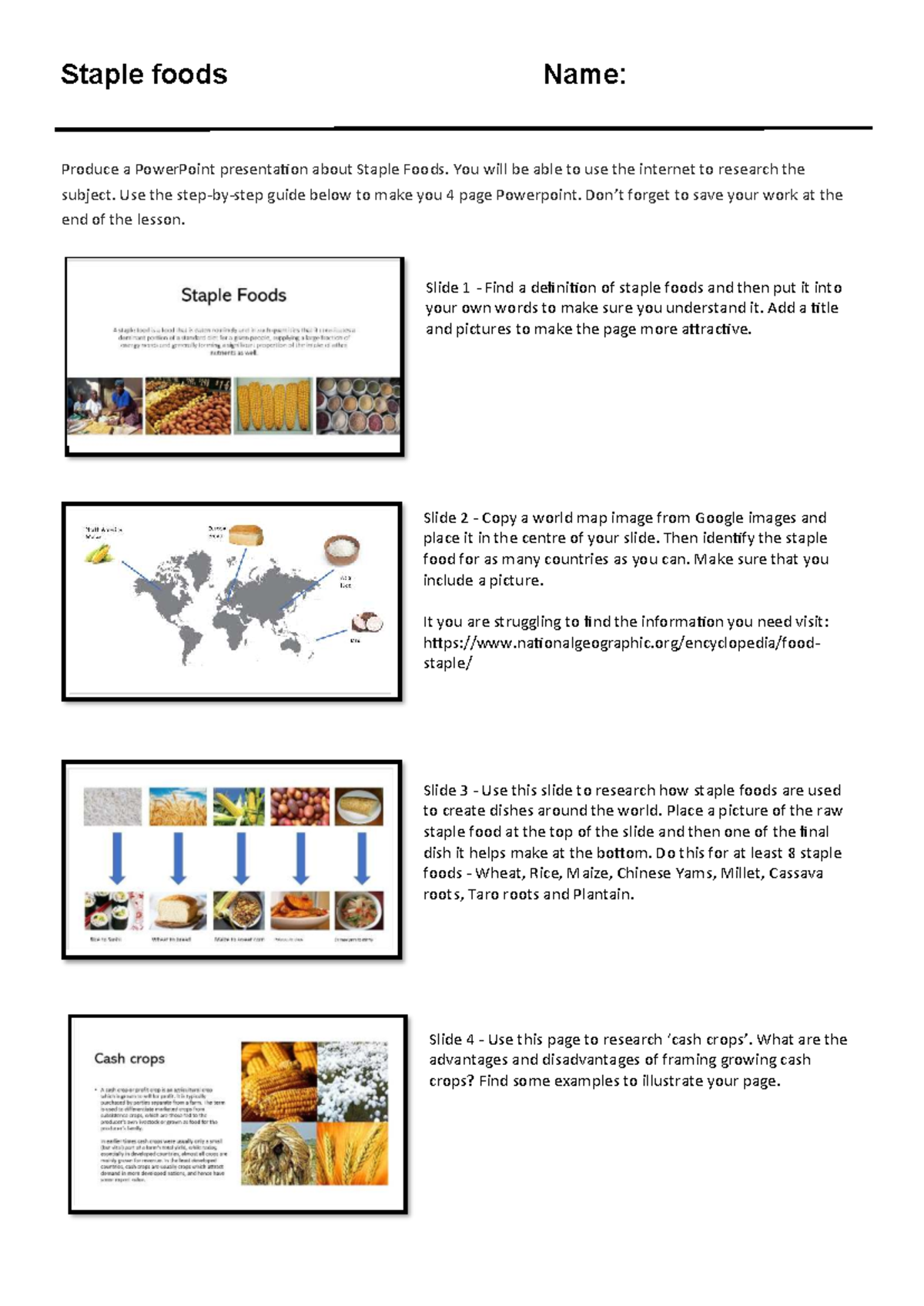 PowerPoint Presentation on Staple Foods: Definitions & Global Impact ...