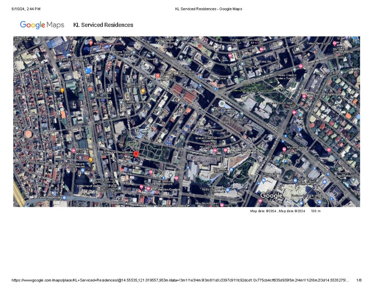 KL Serviced Residences Overview and Google Maps Directions - Studocu