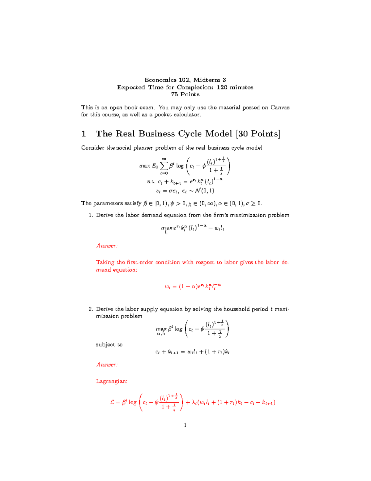 ECON 102 Midterm 3 Exam Answer Key & Notes - Studocu