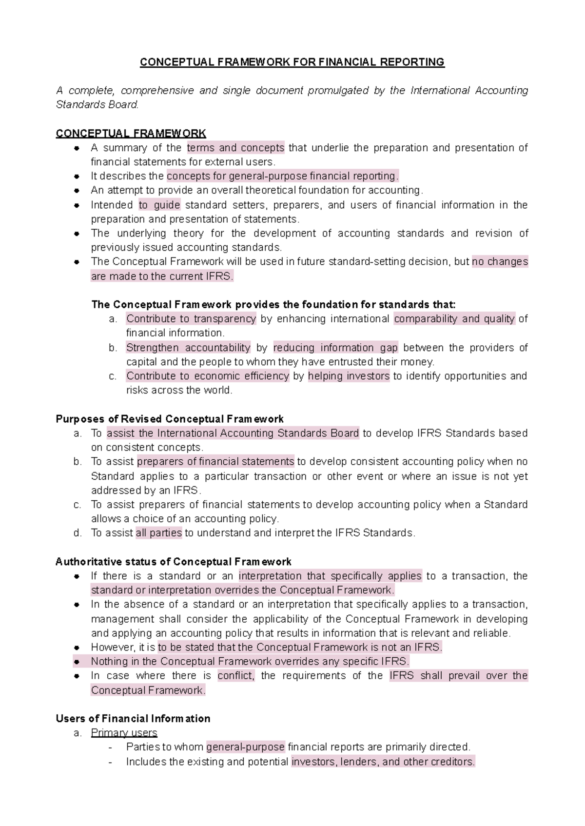 Revised Conceptual Framework for Financial Reporting: Key Insights ...