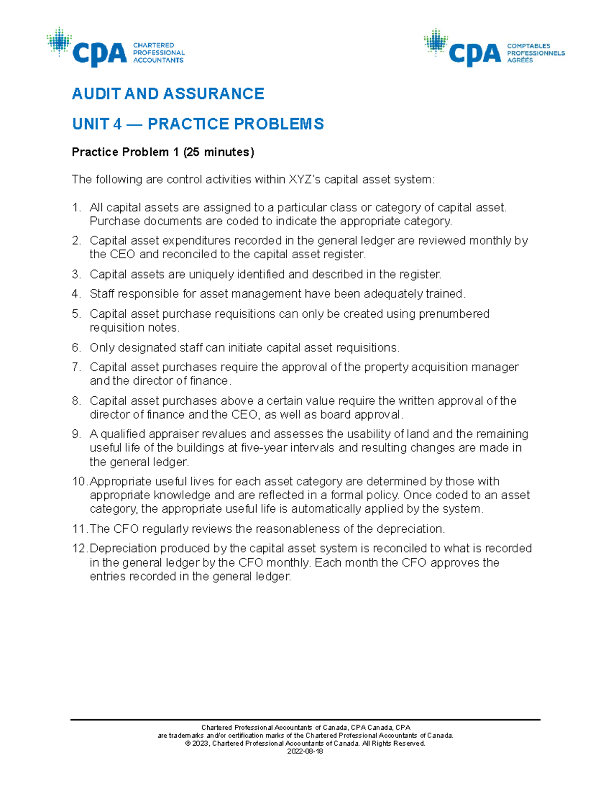 AUA-2302E-PP04 - Audit Practice Problems and Inventory Valuation ...