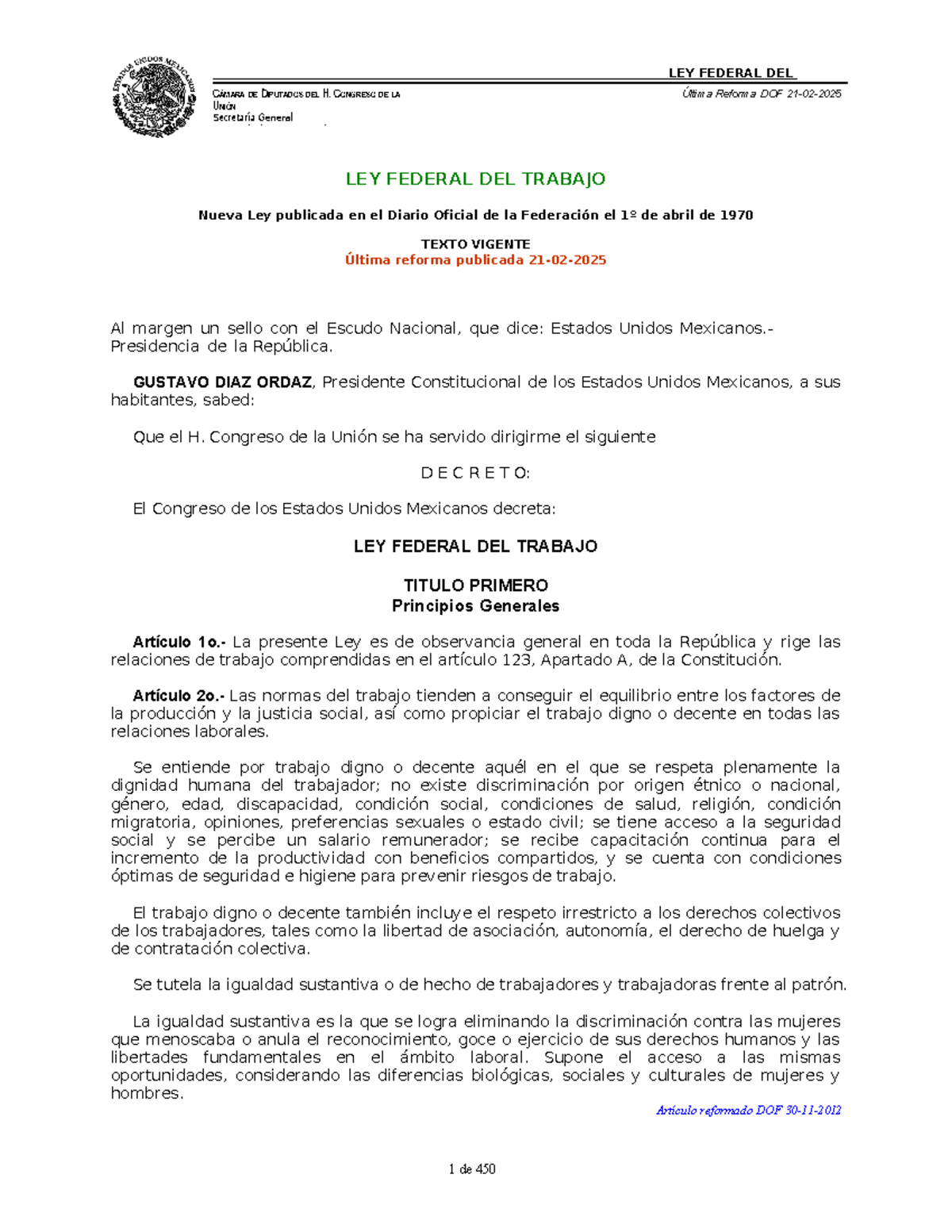 Repaso de la Ley Federal del Trabajo - LFT (1)-1-50 - Studocu