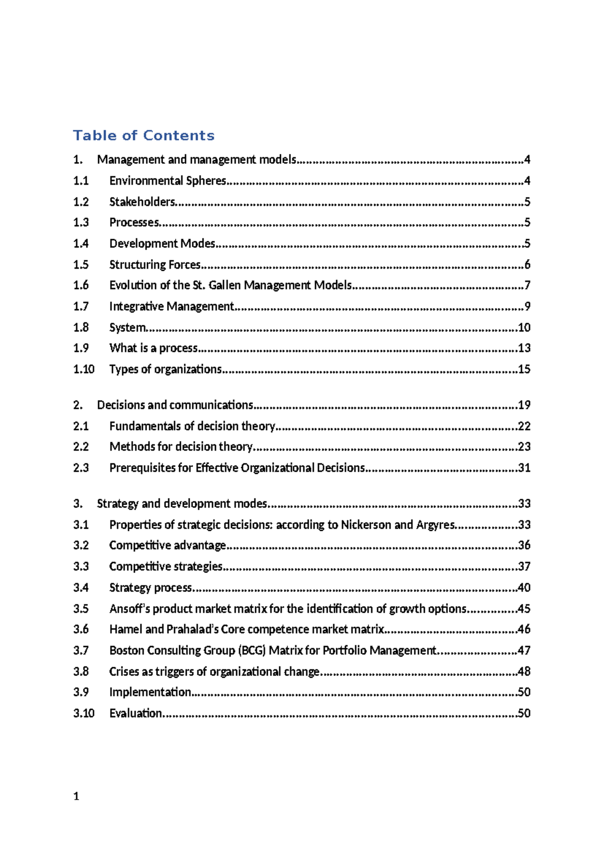 Introduction to Management Studies (MGMT 101) - Key Concepts & Models ...