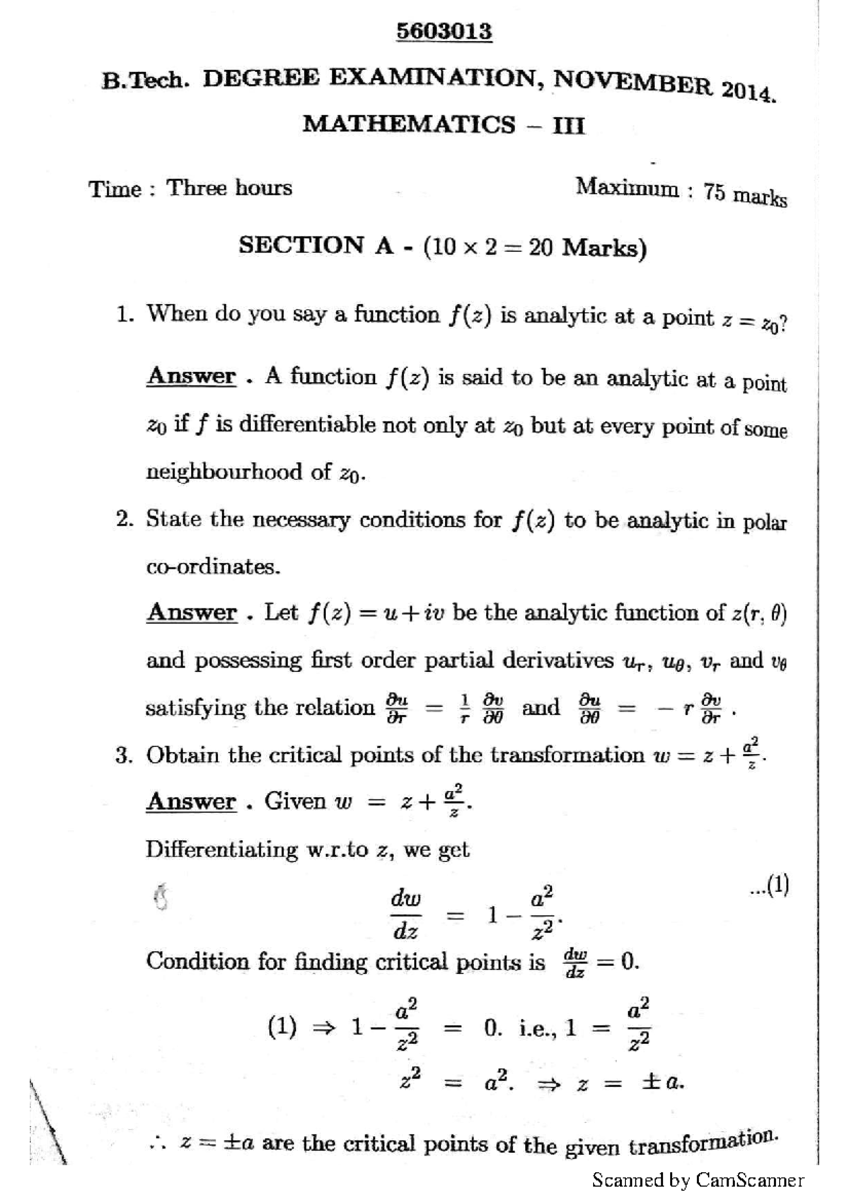 M3(QP) - Mathematics Level 3 Question Paper Collection at PU - Studocu