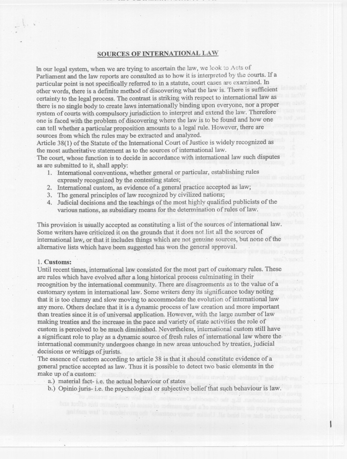 Sources of International Law Tutorial notes - International Public Law ...