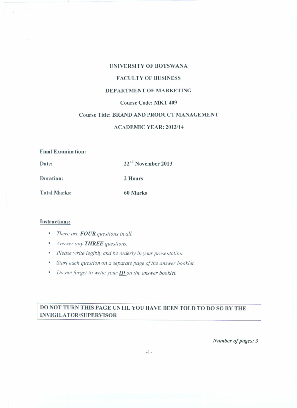 MKT 409 Final Exam: Brand and Product Management Insights - Studocu