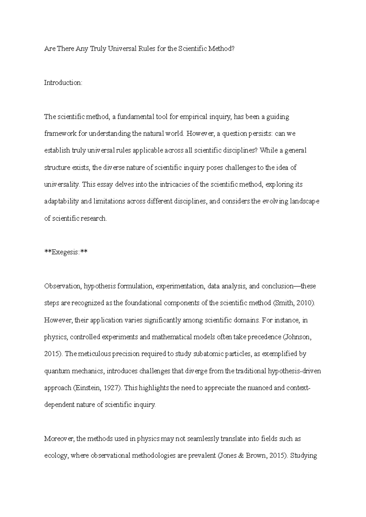 Essay 2 - is there a truly universal Scientific Method - Are There Any ...