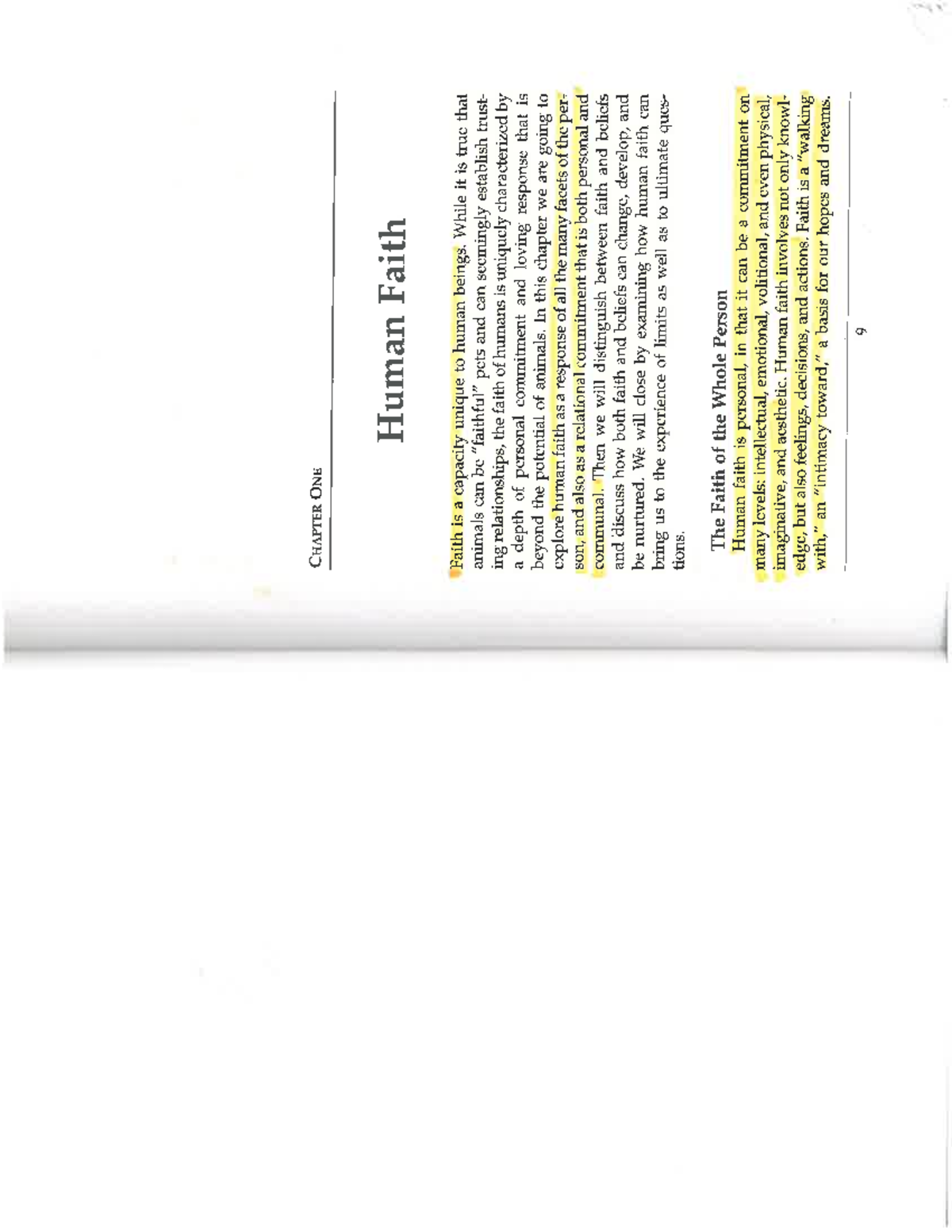 CHAPTER ONE & TWO: Exploring Human and Christian Faith in Theology ...