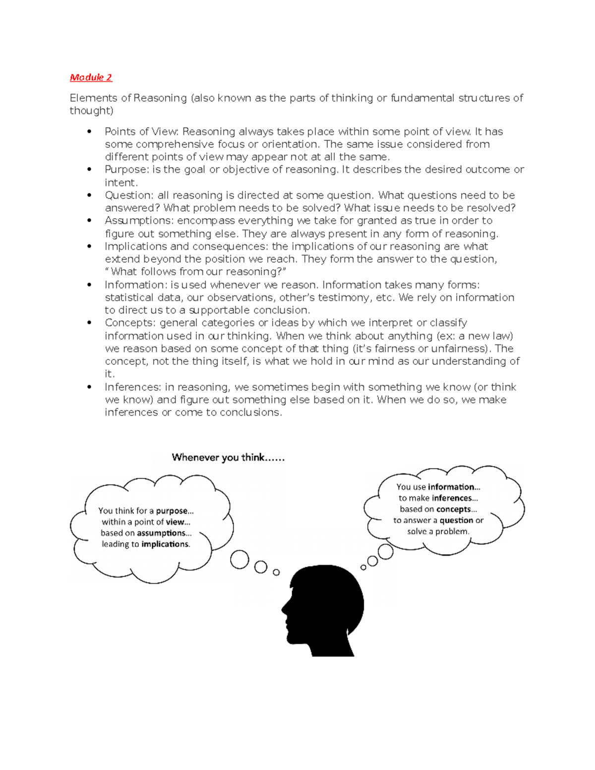 Module 2: Understanding the Elements of Reasoning and Their ...