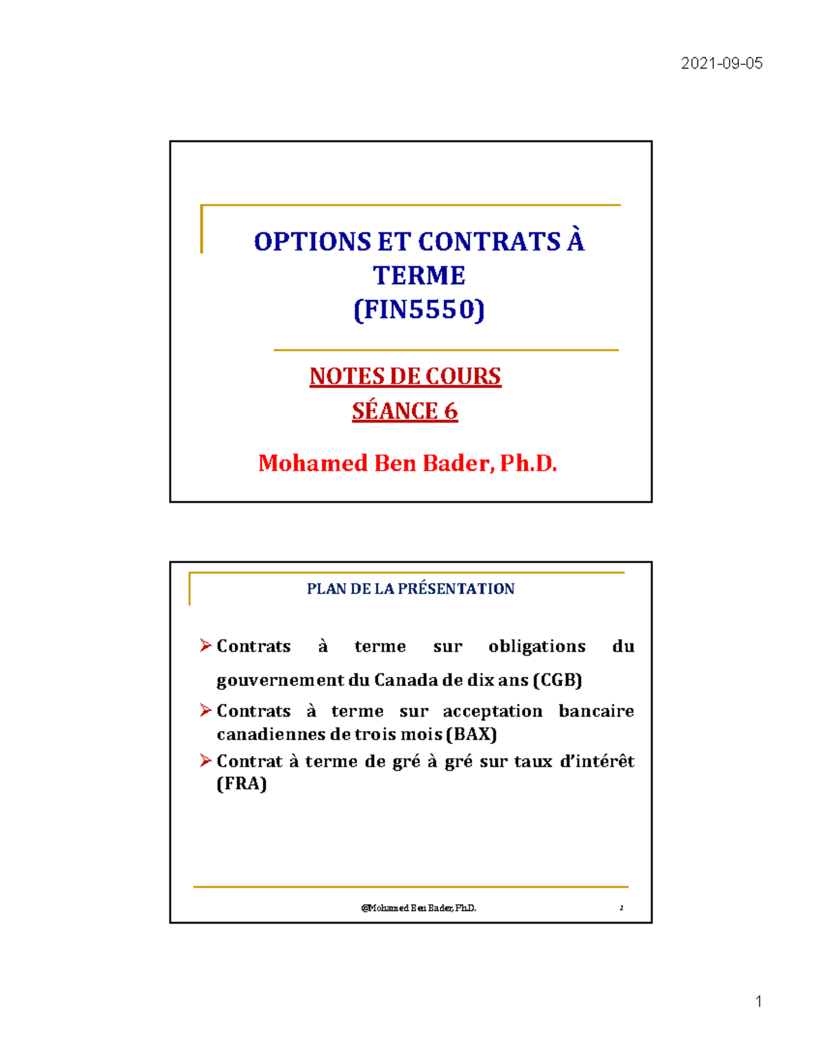 Notes de cours séance 6 - galo hamada finek a sahvbi galo rani gha mea ...