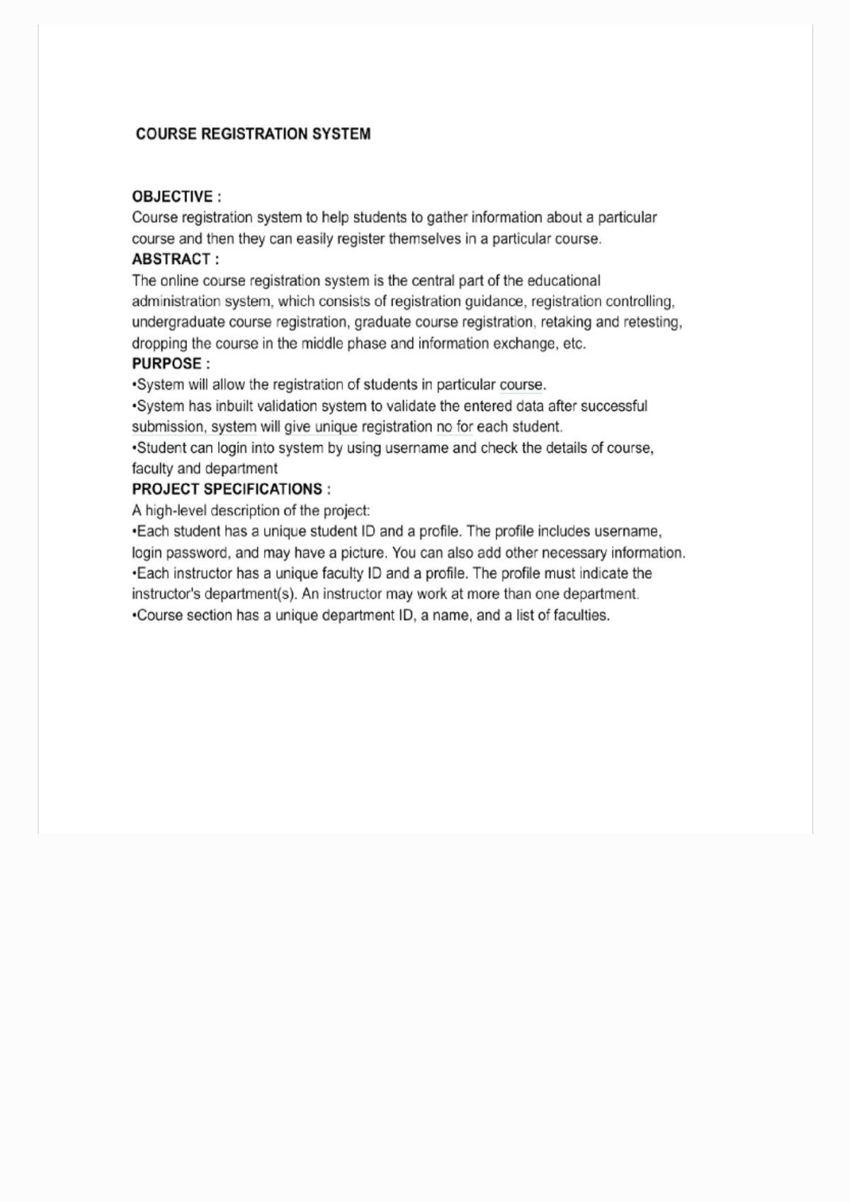 SE ass1 - Software Engineering Course Registration System Notes - Studocu