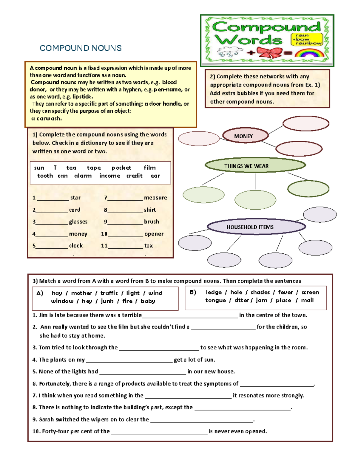 Compound nouns copies 1 - COMPOUND NOUNS A compound noun is a fixed ...