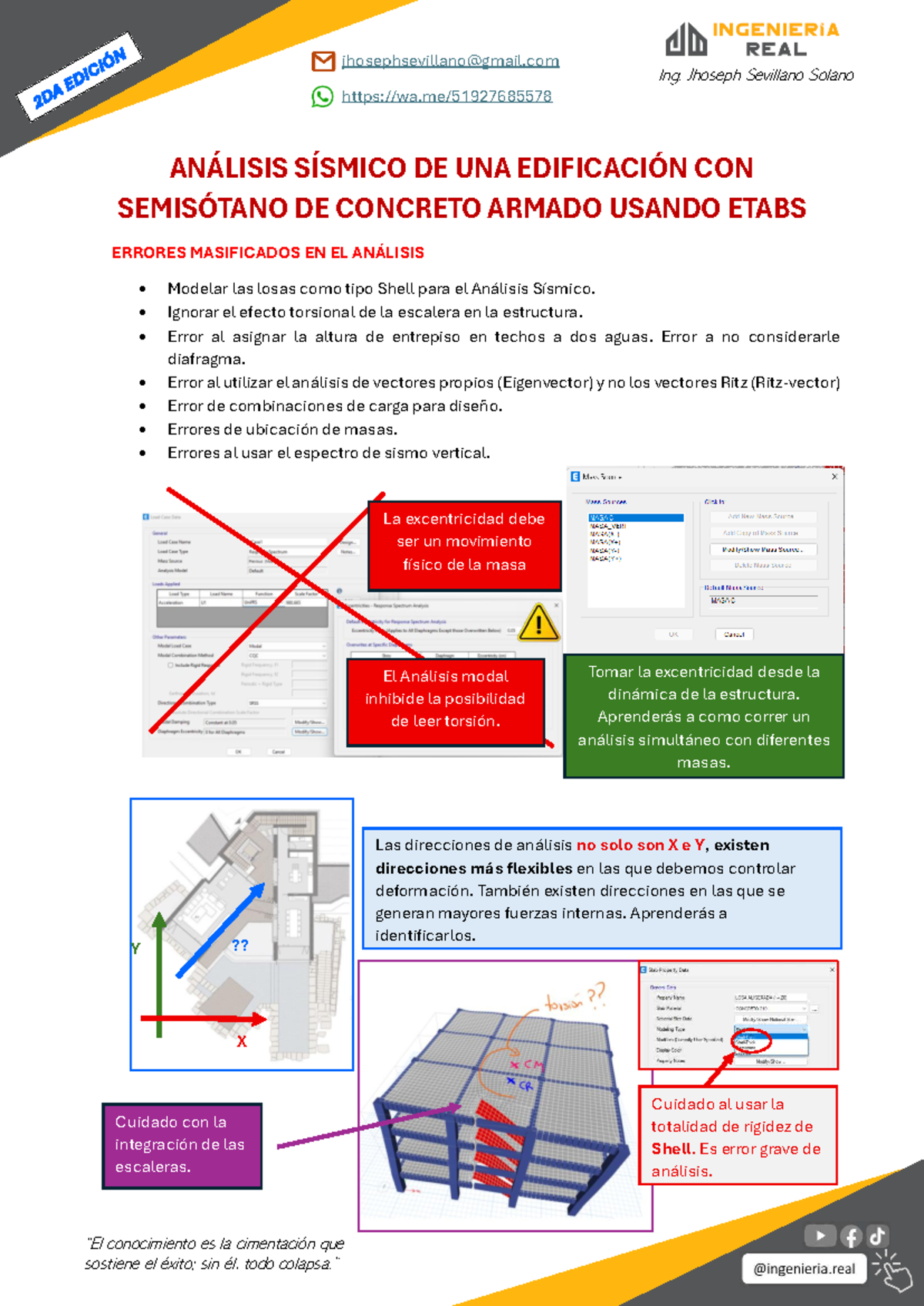 Curso Análisis Sísmico de Edificaciones con Semisótano usando ETABS - 2DA - Document Preview