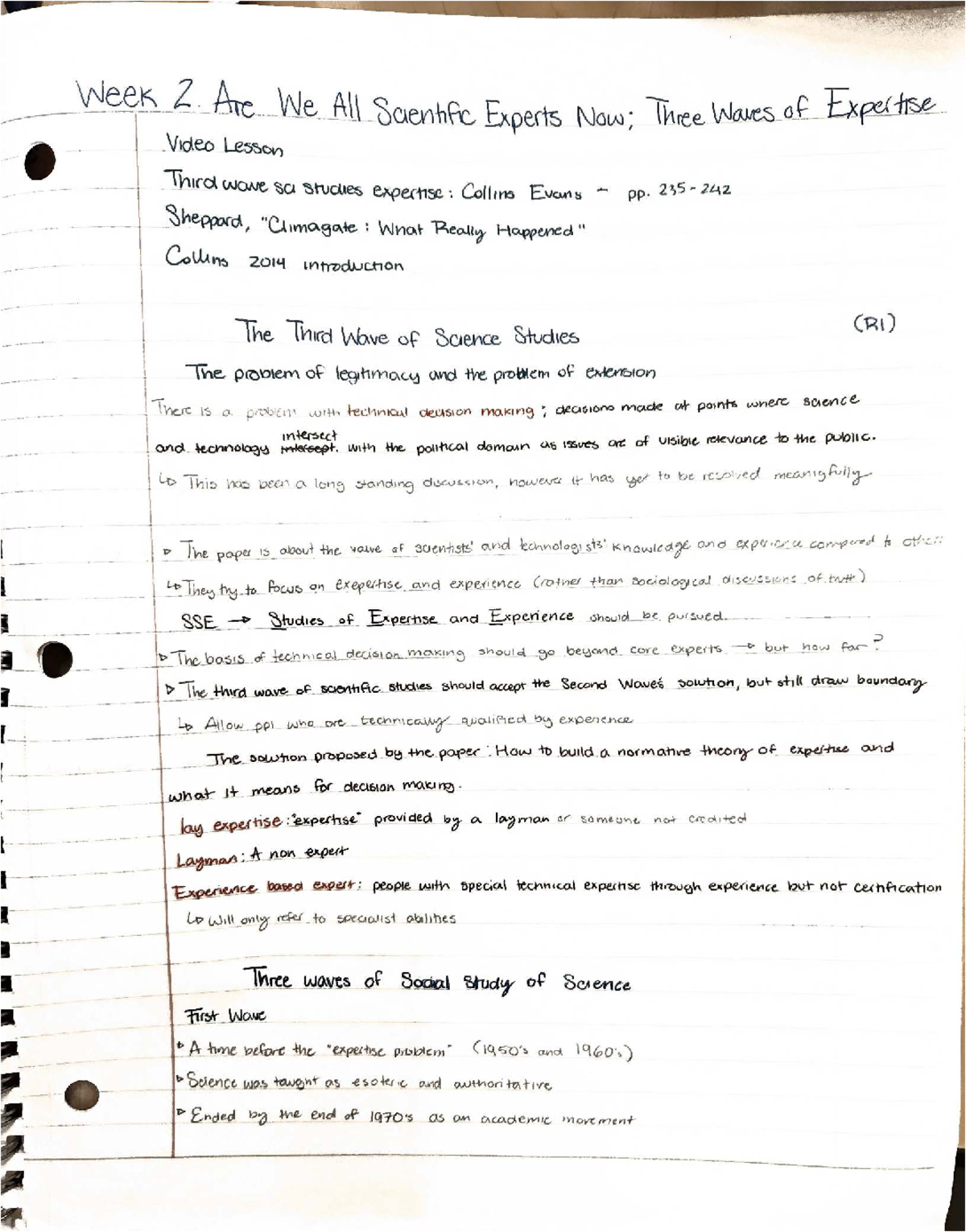 W2 Lecture Notes: Are We All Scientific Experts Now? - Studocu