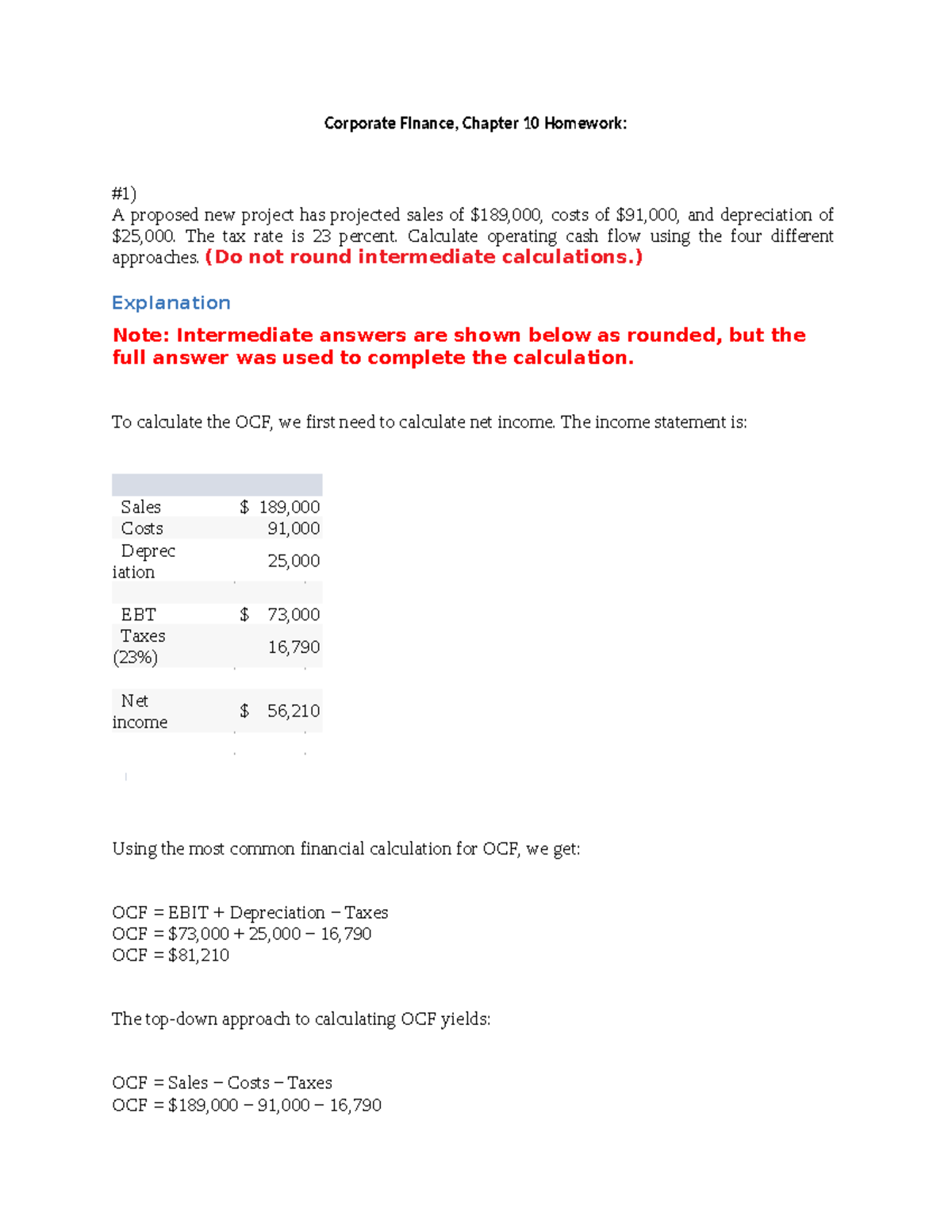 Corporate Finance FM Homework: Chapter 10 Practice Questions - Studocu