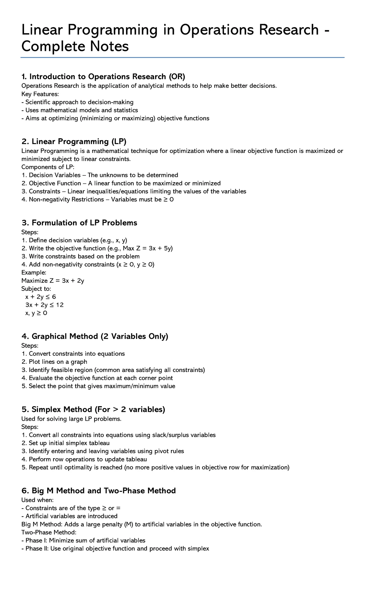 Duality in Linear Programming: Concepts & Theorems (MATH 101) - Studocu
