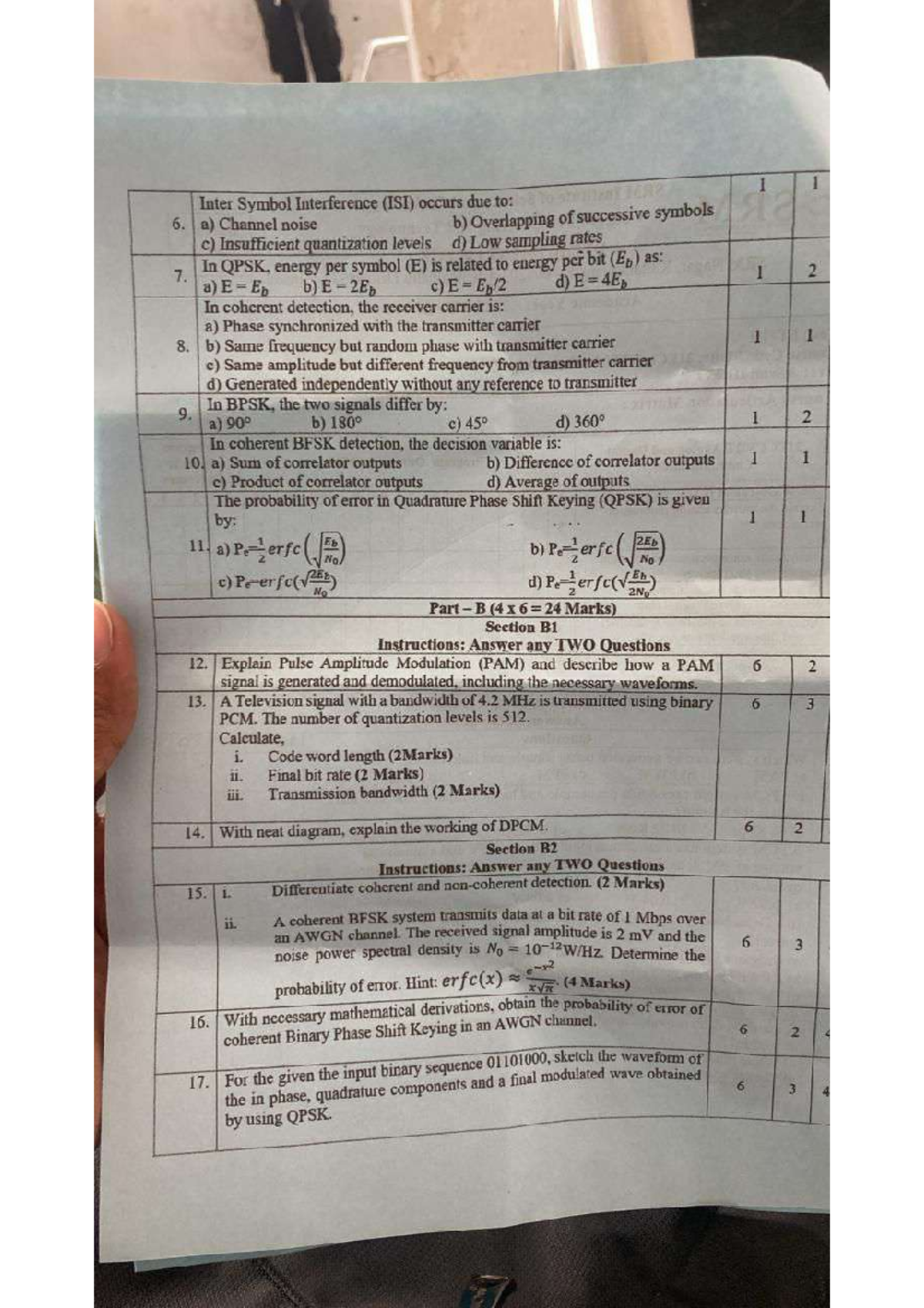 ADC CT2 Question Paper: Inter Symbol Interference & Modulation ...