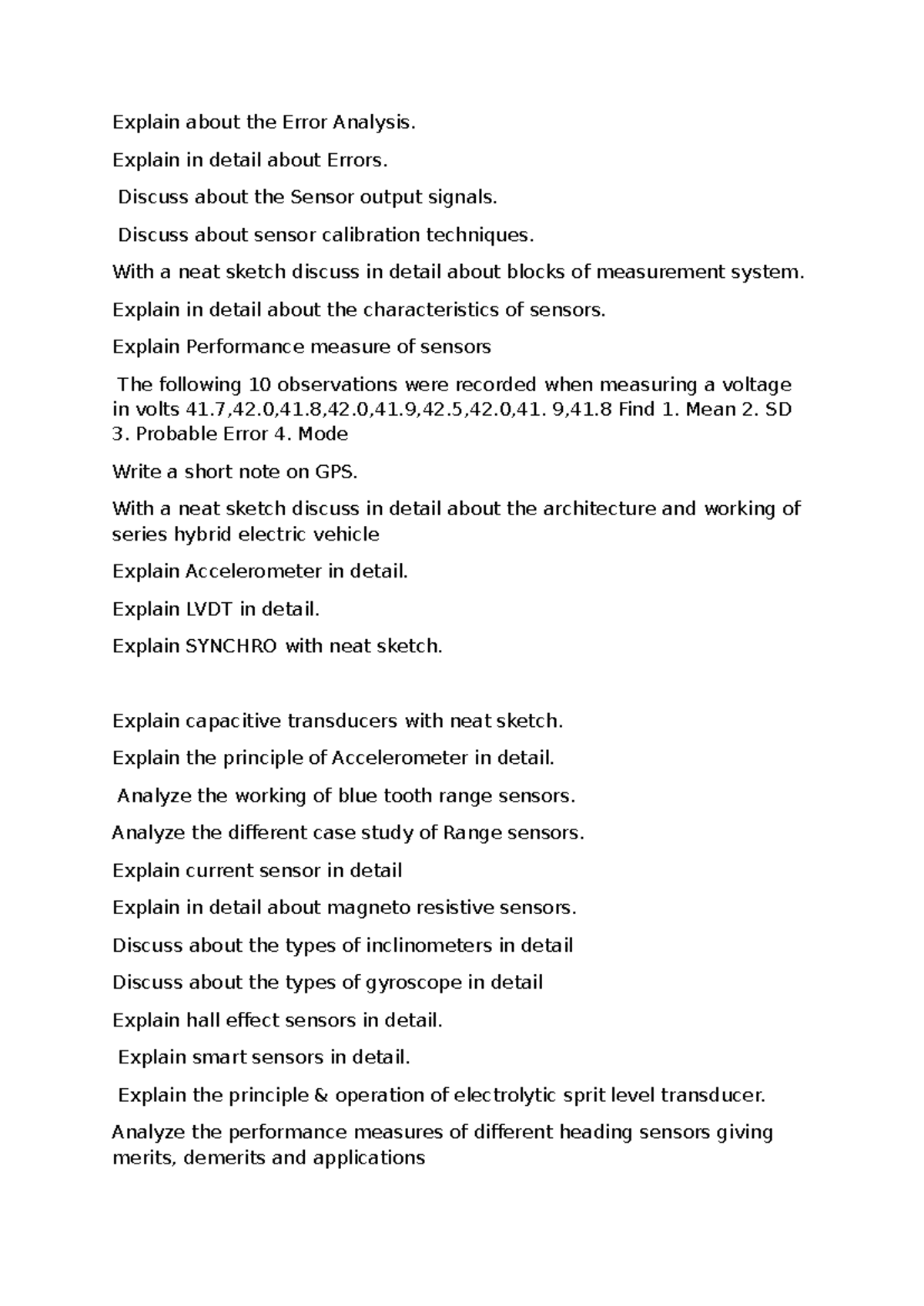 Error Analysis and Sensor Performance: A Comprehensive Study - Studocu