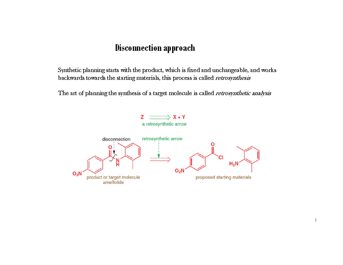 CYC-206 Unit 4: Disconnection Approach in Retrosynthetic Analysis - Studocu