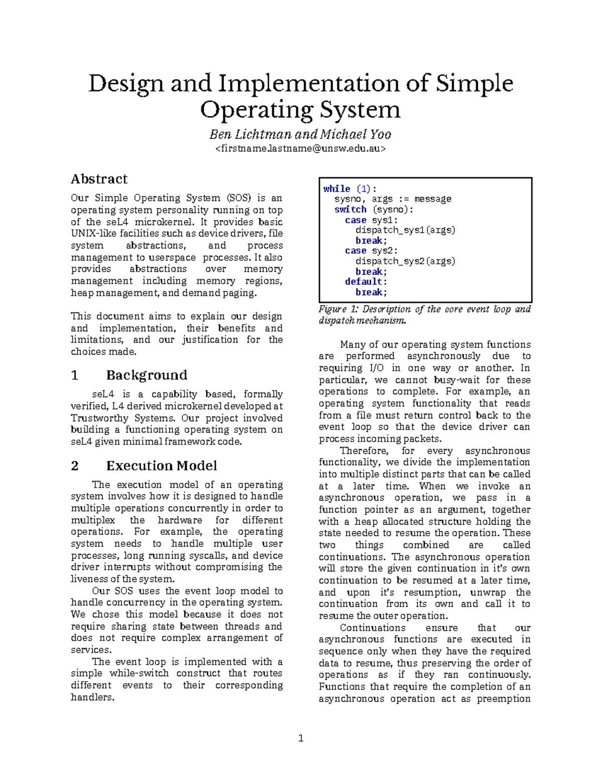 Design and Implementation of Simple Operating System (SOS) on seL4 ...