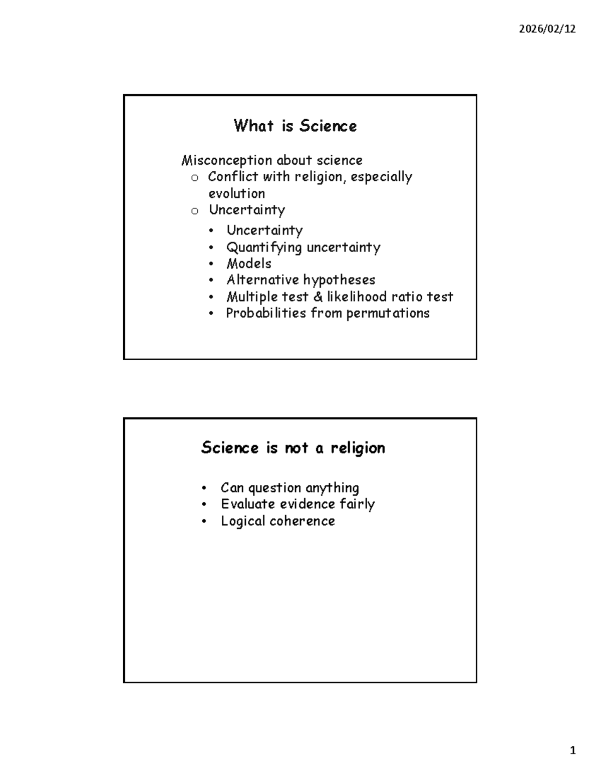 Class 2 Scientific Method: Understanding Uncertainty and Evidence - Studocu