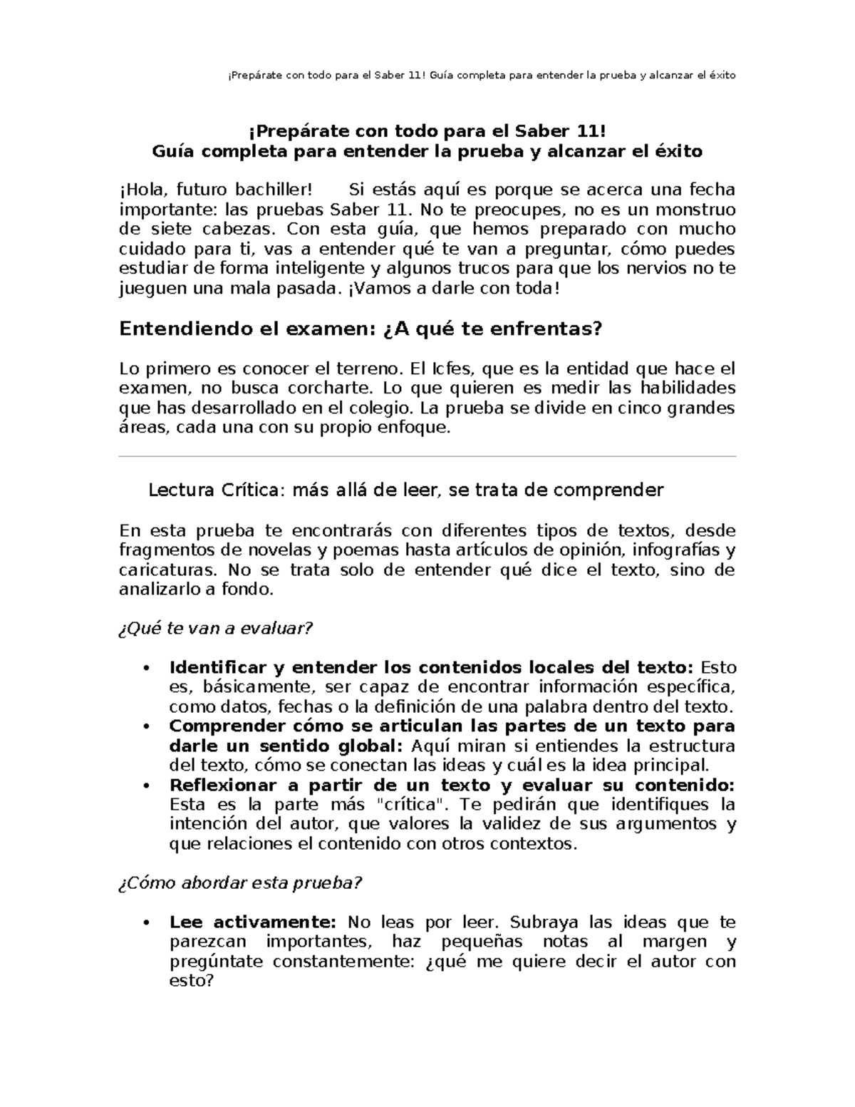 ¡Prepárate con todo para el Saber 11 Guía completa para entender la ...