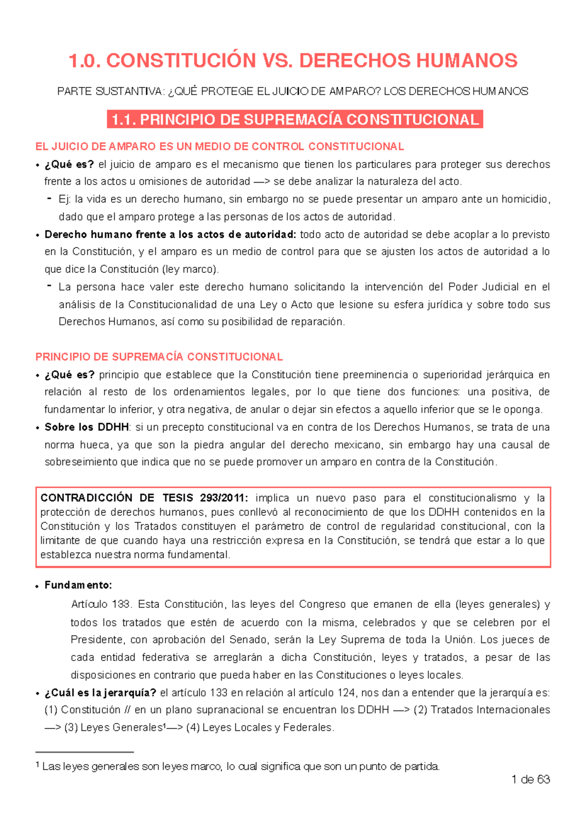 Amparo y Derechos Humanos: Análisis de la Supremacía Constitucional ...