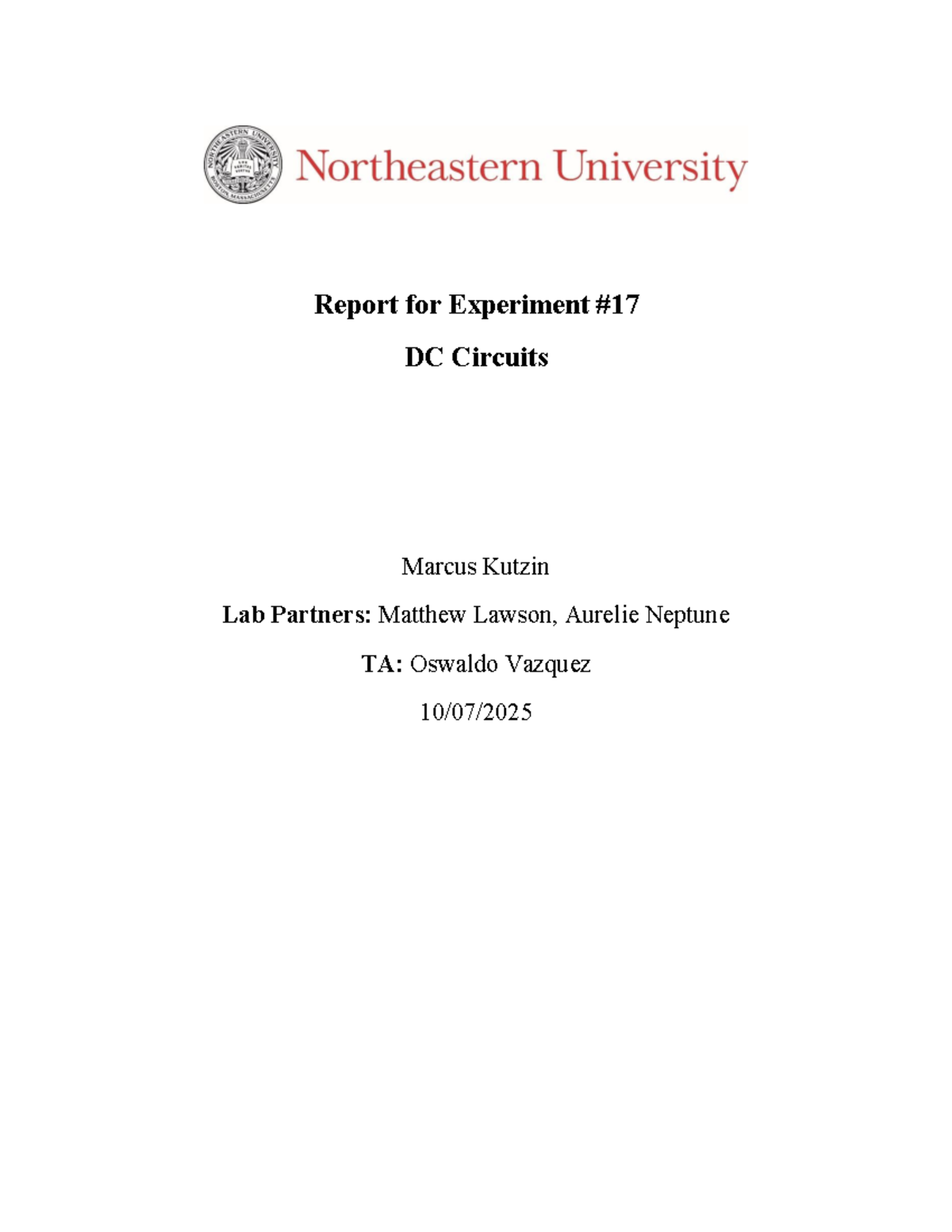 Experiment 16 - DC Circuits Lab Report: Analysis & Findings - Studocu