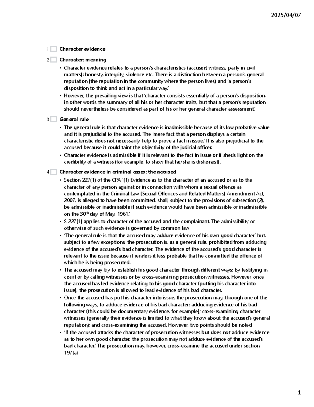 Law of Evidence: Understanding Character Evidence in Criminal Cases ...