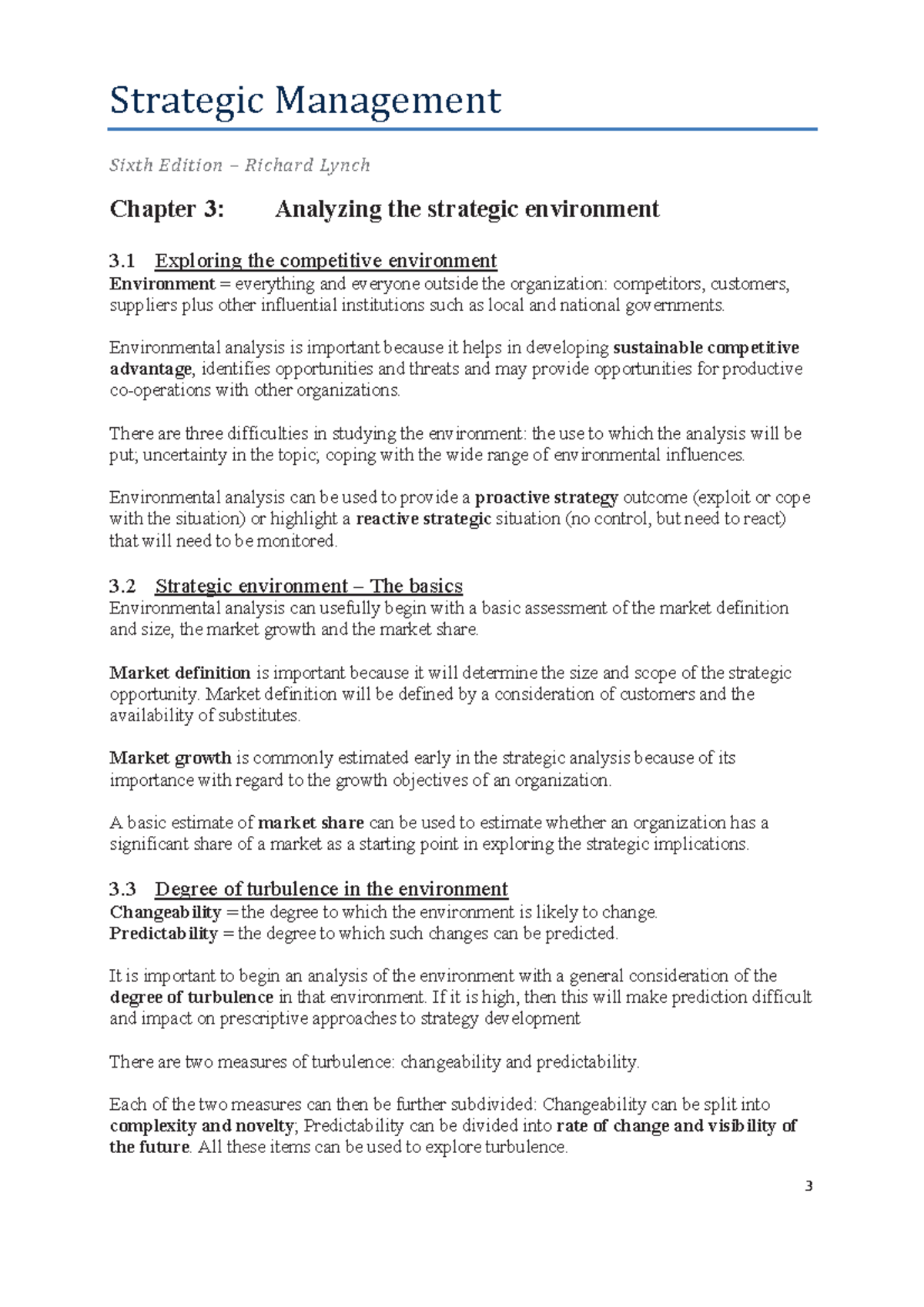 Strategic Management Analysis: Environmental Factors & Competitive ...
