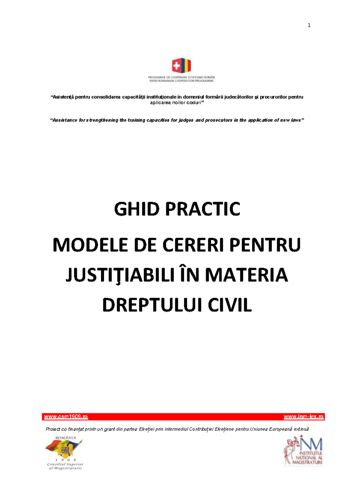 Ghid practic: Modele cereri în drept civil (csm1909 inm-lex) - Studocu