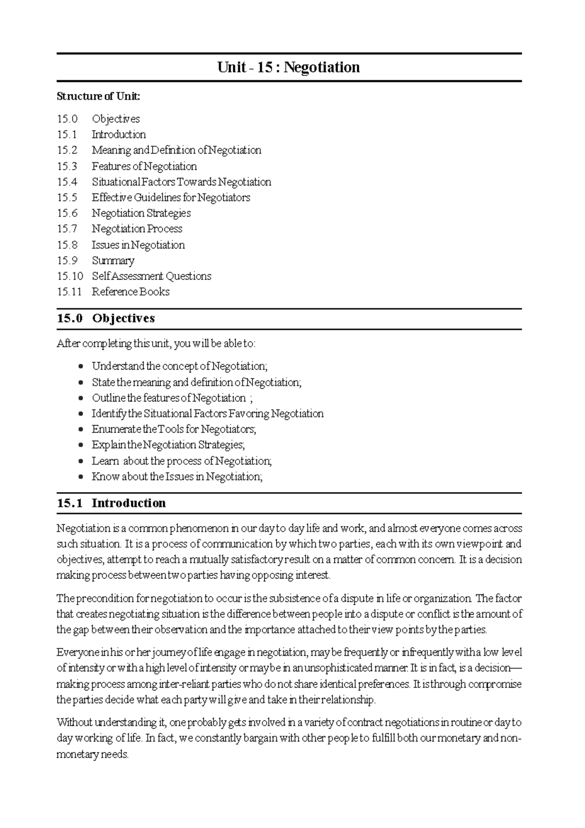 Negotiation Strategies - Lecture Notes (Unit 15) - Studocu