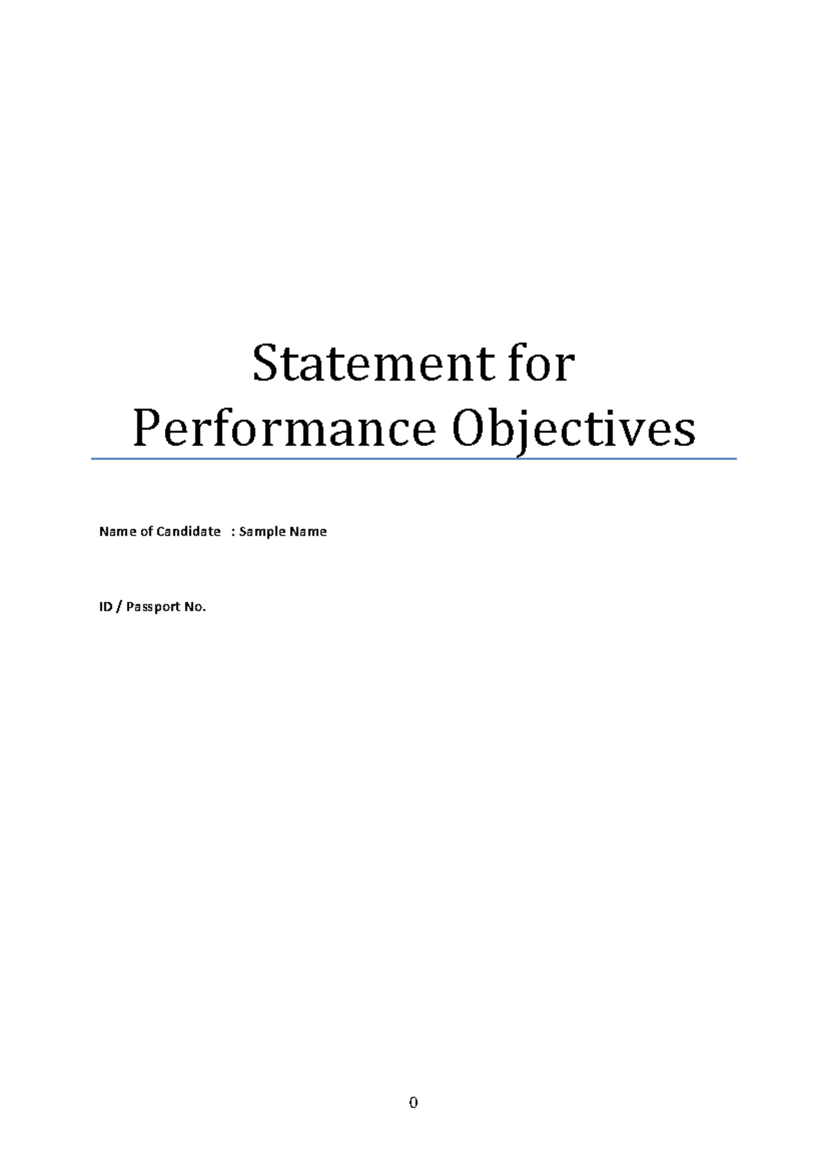 Performance Objectives Statement for Assistant Finance Manager - Studocu