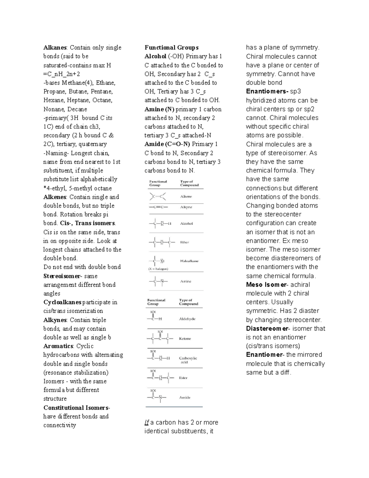 Chem 2 Midterm #2 Study Guide: Vocab & Functional Groups Insights - Studocu