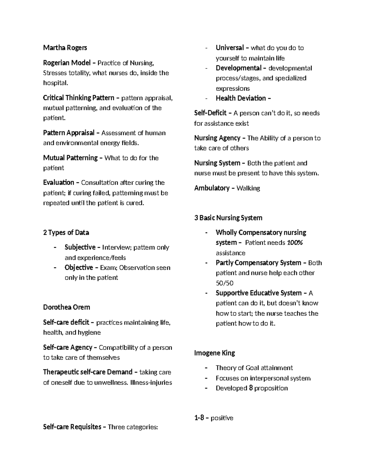 Theoretical Foundation of Nursing (TFN): Rogerian Model & Nursing ...