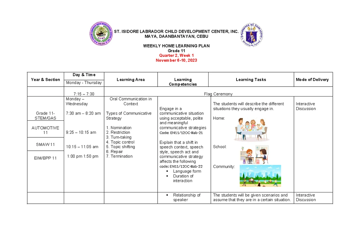 Grade 7 Wlp Weekly Home Learning Plan For Quarter 1 Week 6 Studocu