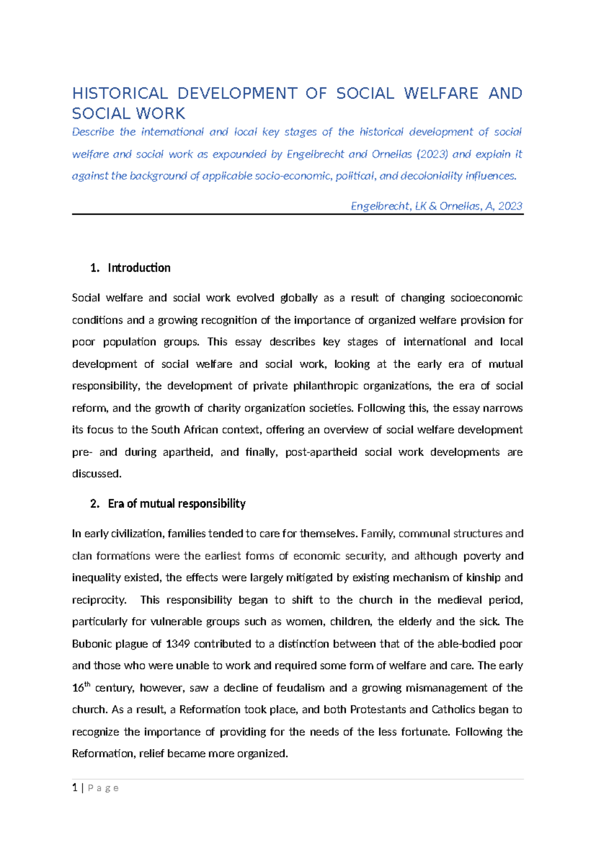 HIST 101: Historical Development of Social Welfare & Social Work - Studocu
