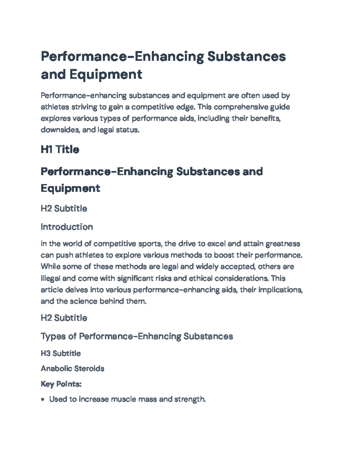 Performance-Enhancing Substances & Equipment: A Comprehensive Guide ...