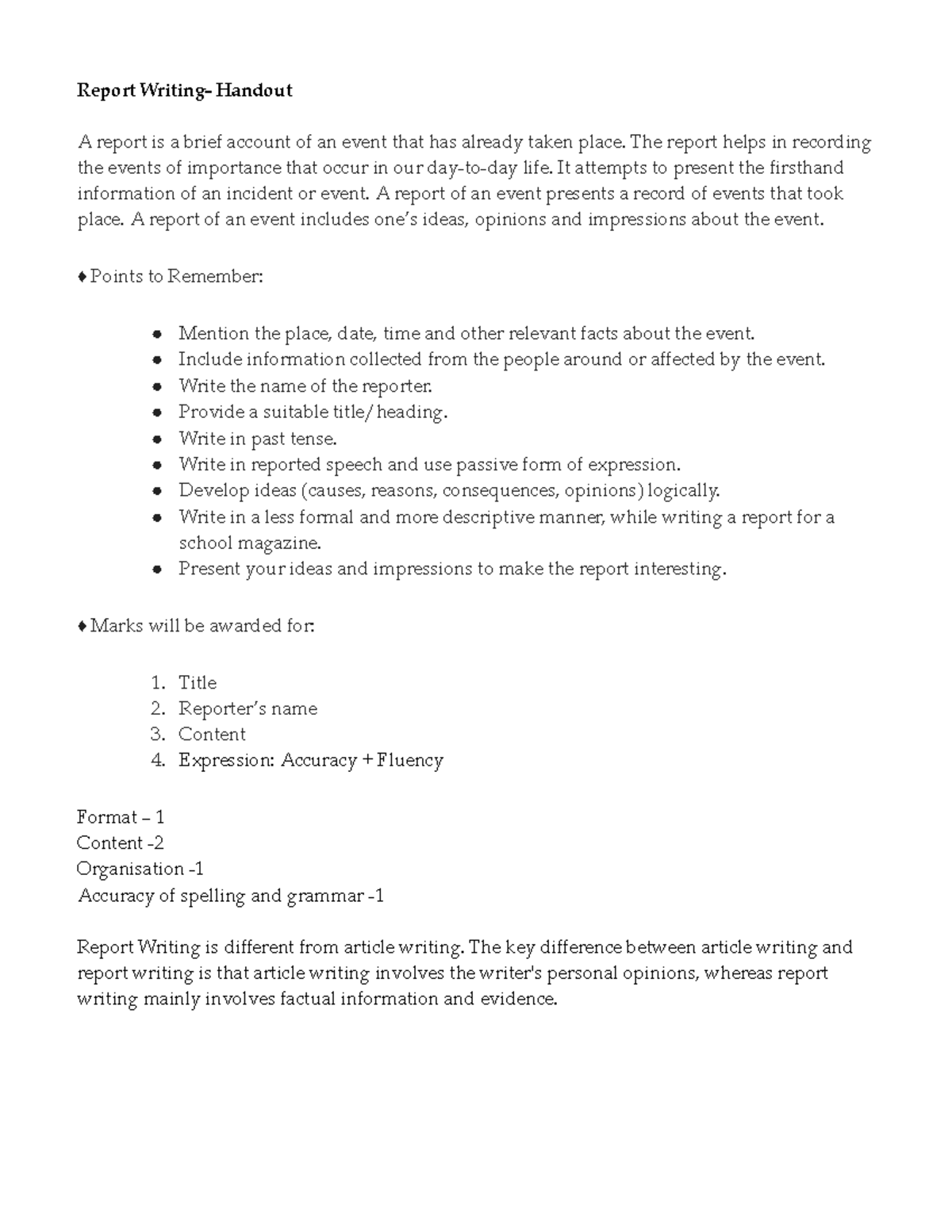 Report Writing Guidelines and Sample Reports for School Activities ...