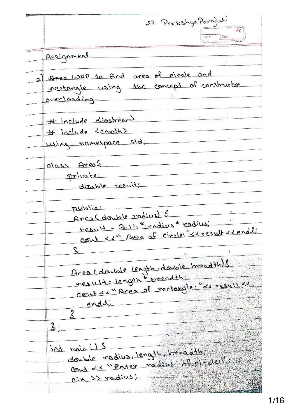 Assignment - OOP Concepts and Memory Management (CS101) - Studocu