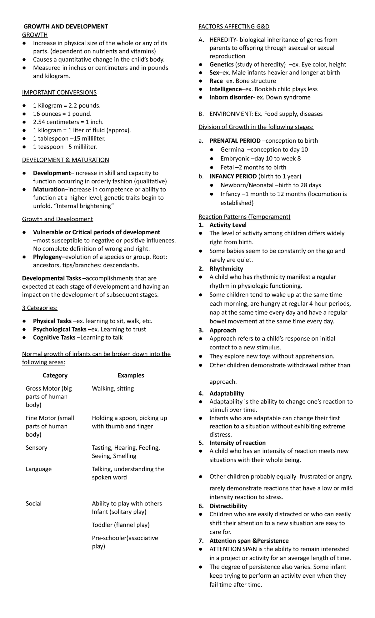 Growth and Development: Key Concepts and Factors Affecting G&D - Studocu