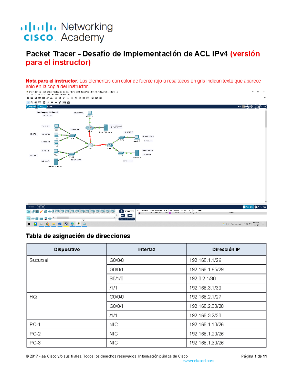 5.5.1 Desafío de Implementación de ACL IPv4 en Packet Tracer - ILM ...