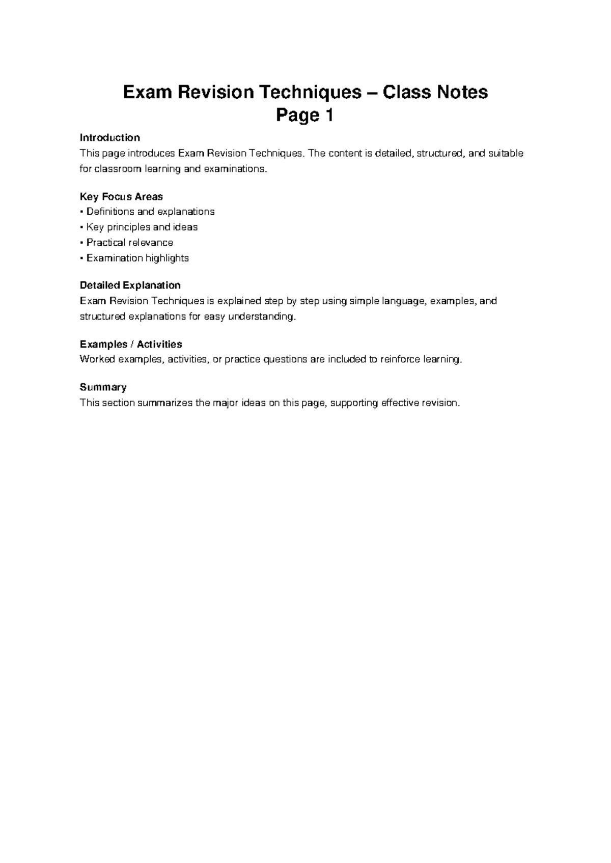 10 Effective Exam Revision Techniques Class Notes - Studocu