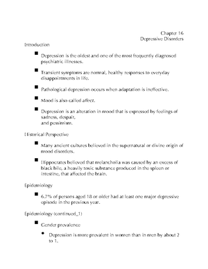 Ch20 - notes - Chapter 20 Somatic Symptom and Dissociative Disorders ...