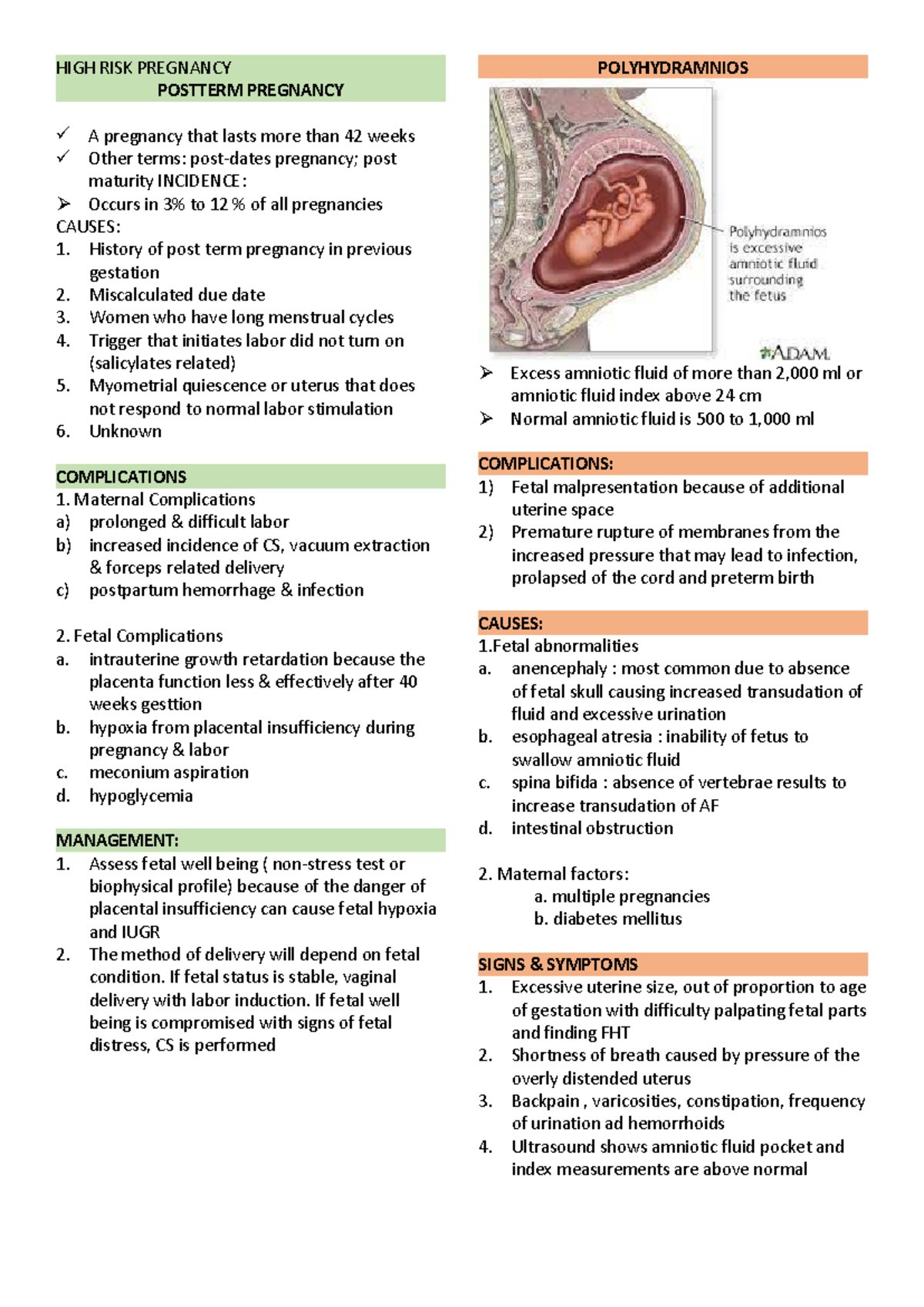 HIGH RISK Pregnancy - HIGH RISK PREGNANCY POSTTERM PREGNANCY A ...